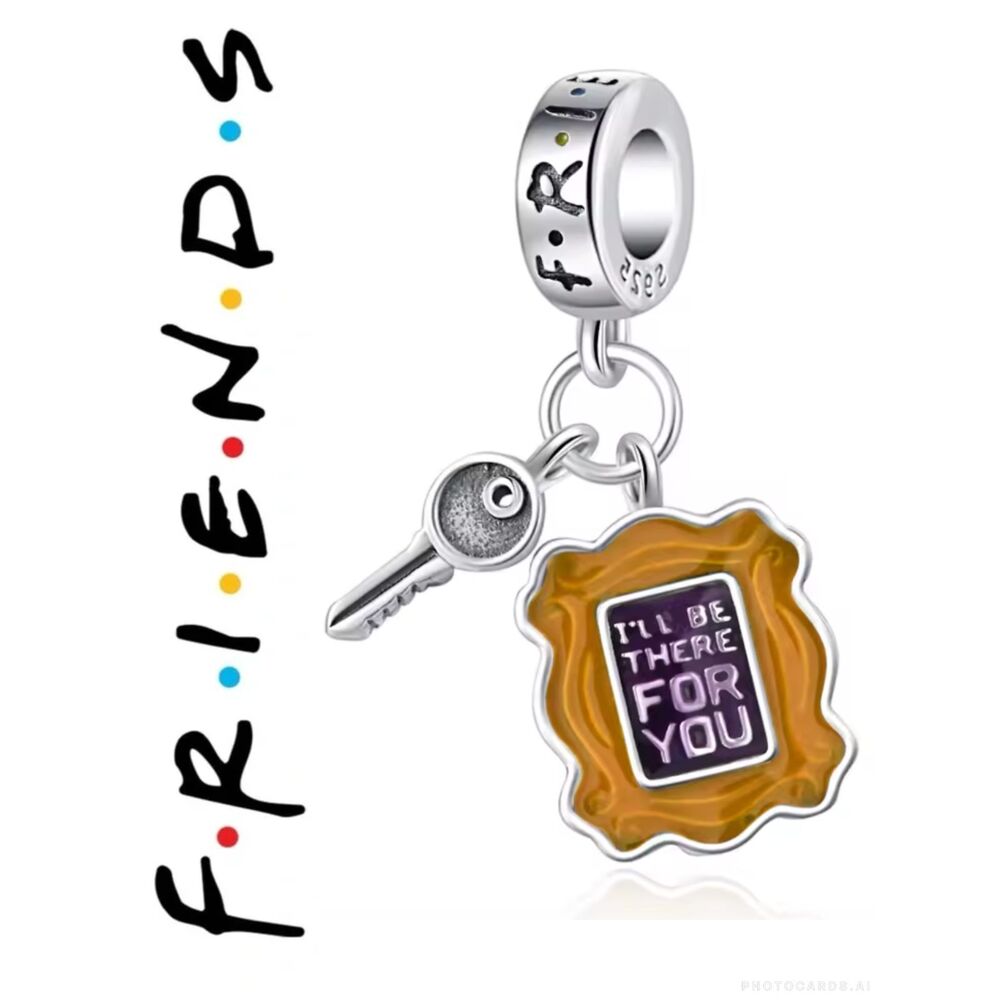 NWOT Friends TV Series Key & Peephole Pandora FIT Silver Dangle Charm